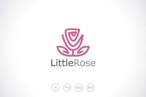 Rose Flower Logo - Little Rose Flower Logo Template ~ Logo Templates ~ Creative Market