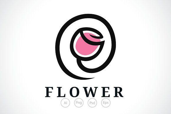 Rose Flower Logo - Rose Mail Flower Logo Template ~ Logo Templates ~ Creative Market