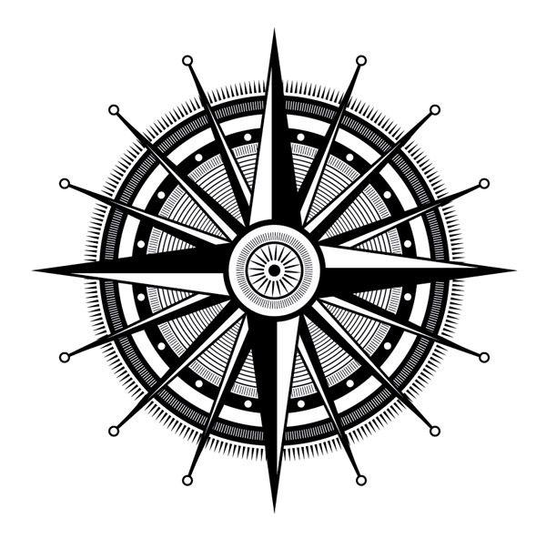 Compass Black and White Logo - How To Create an Ornate Compass Rose in Illustrator | Ilustrator ...