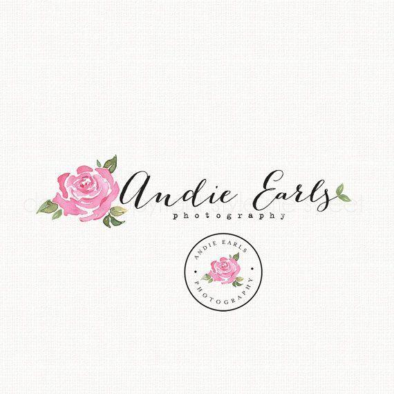 Rose Flower Logo - Rose Flower Logo Watercolor Logo Watermark logo Design Logo Stamp ...