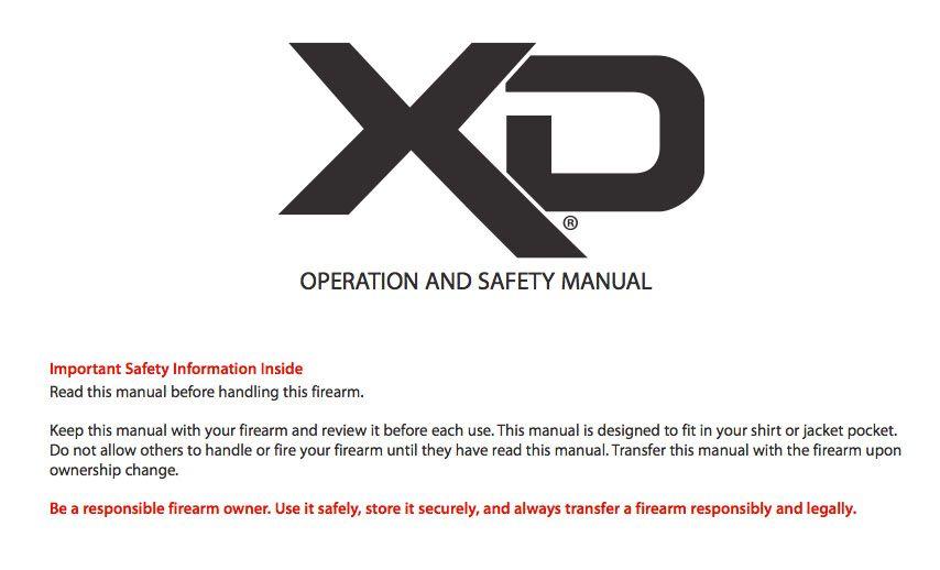 Springfield XD Logo - Operation Manuals — XDMAN.com