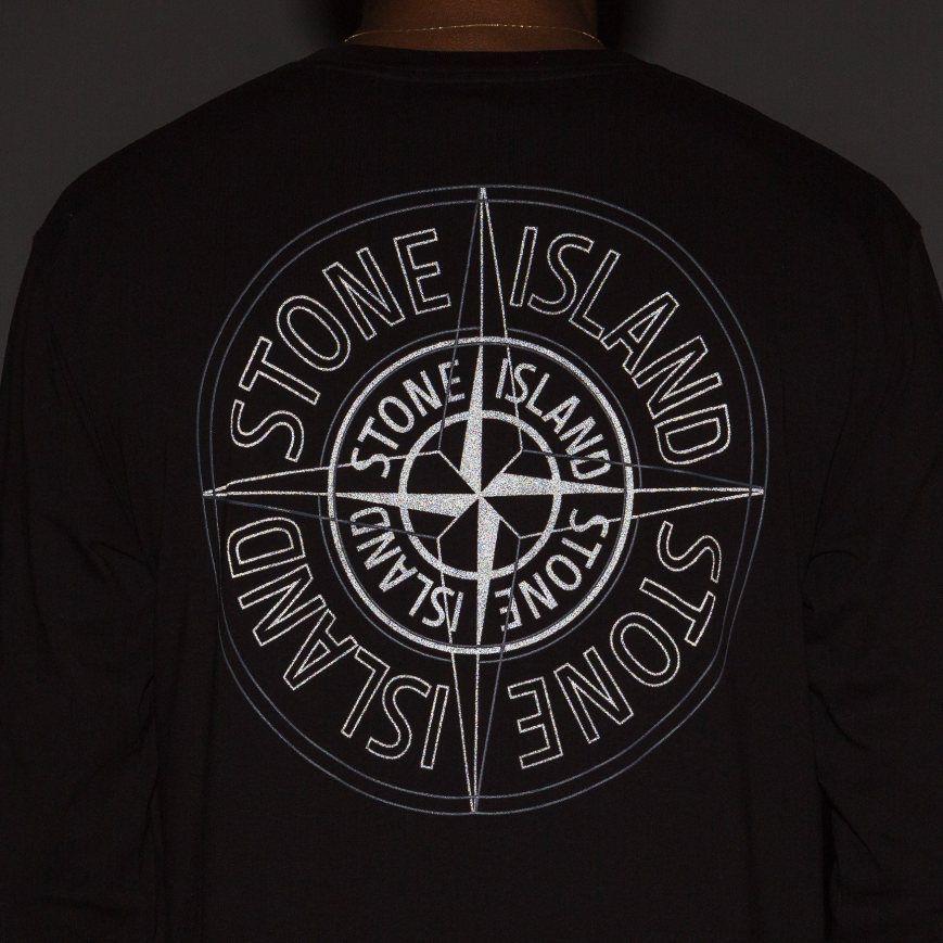 Compass Black and White Logo - Clearance Stone Island Reflective Compass Logo Tee - Black Mens ...