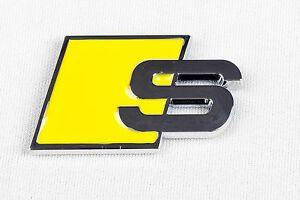 Yellow S Logo - Audi 'S' Badge Yellow Logo Emblem Decal Decorative Boot S5 S3 S4 S