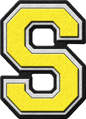 Yellow S Logo - Presentation Alphabets: Yellow Varsity Letter S