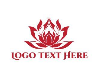 Red Lotus Logo - Flower Logo Design. Make A Flower Logo