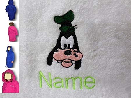 Goofy Logo - Childs Hooded Bath Robe with a GOOFY Logo and Name of your choice