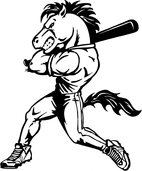 Horse Baseball Logo - BASEBALL HORSE MASCOT DECAL / STICKER