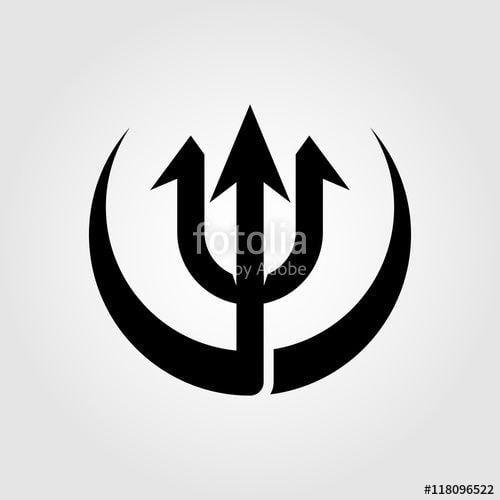 Black Trident Logo - Trident Neptune. Black Trident Stock Image And Royalty Free Vector