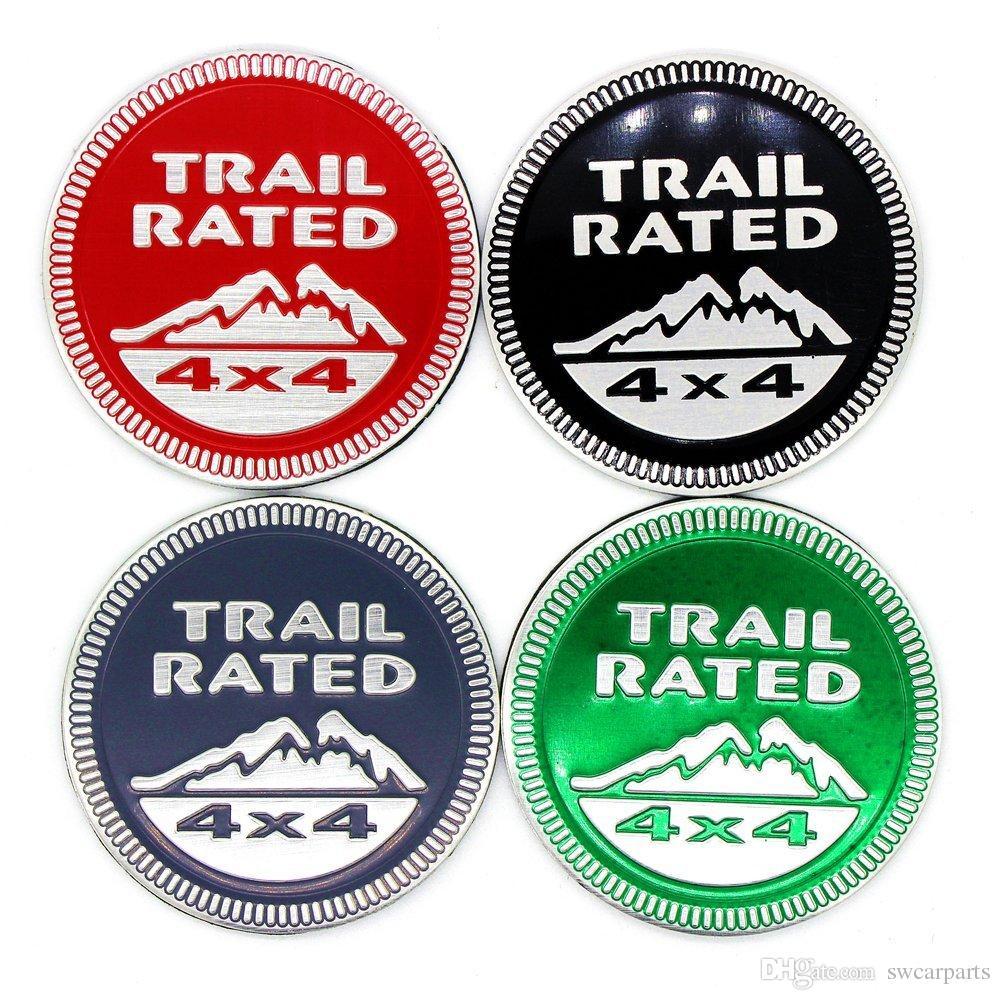Black Red and Green Logo - Aluminum Black Red Gray Green Trail Rated 4X4 Sticker Emblem Car ...