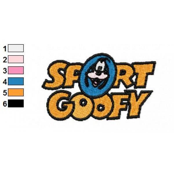Goofy Logo - Sport Goofy Logo Embroidery Design