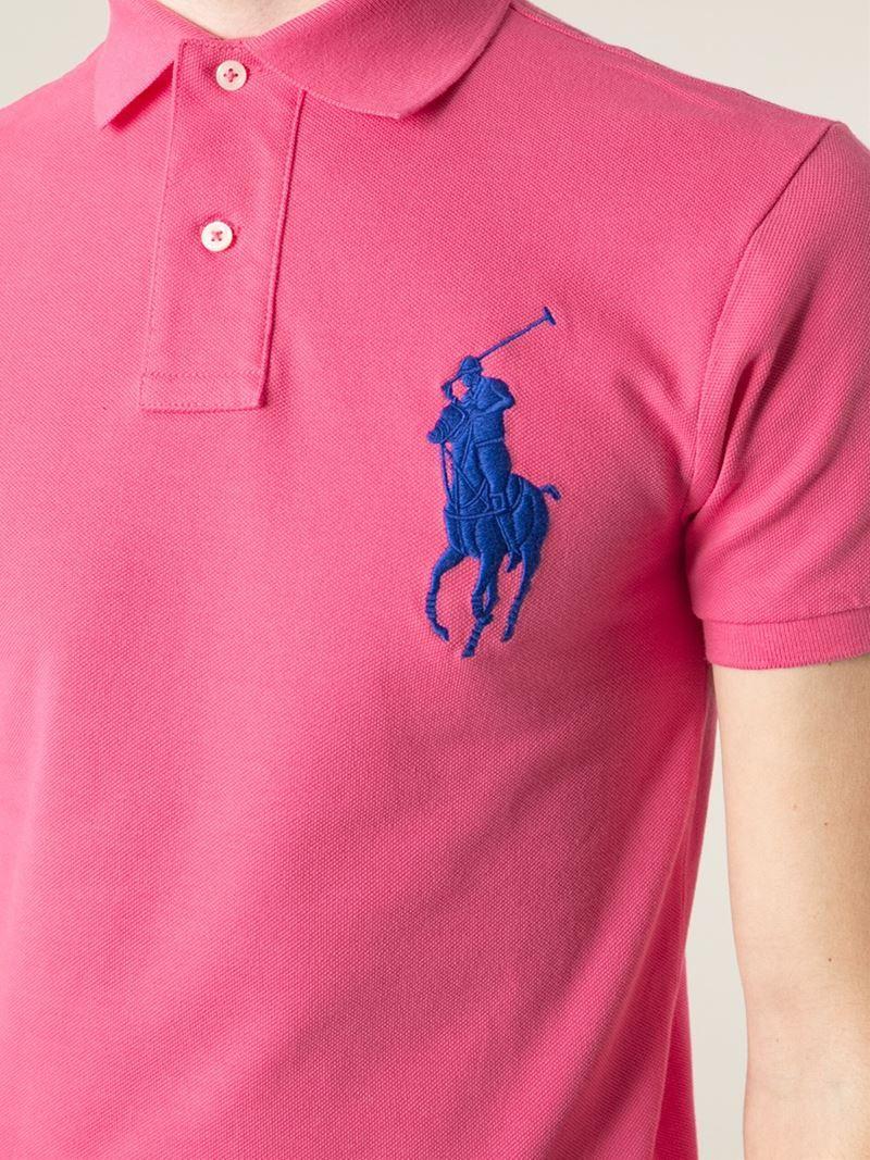 Ralph Polo Logo - Polo Ralph Lauren Logo Embroidered Polo Shirt in Pink for Men - Lyst