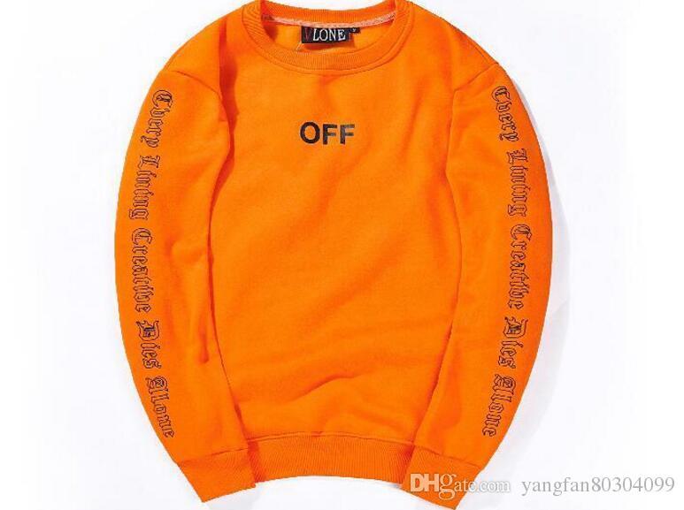 Off Ehite V Logo - 2019 Vlone X Off White Mens Sweatshirts V Letter Print Male Hip Hop ...