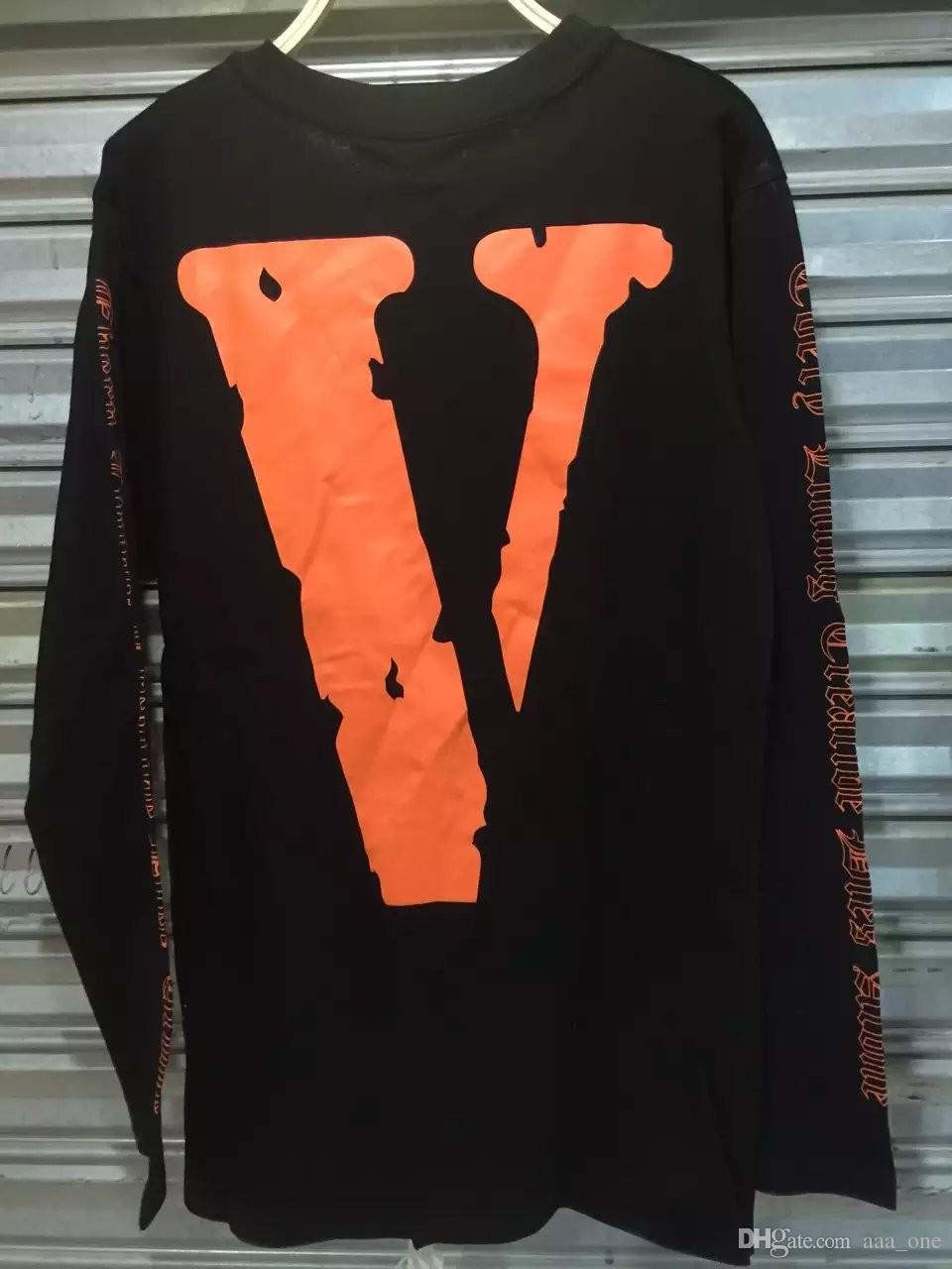 Off Ehite V Logo - US 2016 2017 Hip Hop VLONE X Off White T Shirt Kanye West Harajuku ...