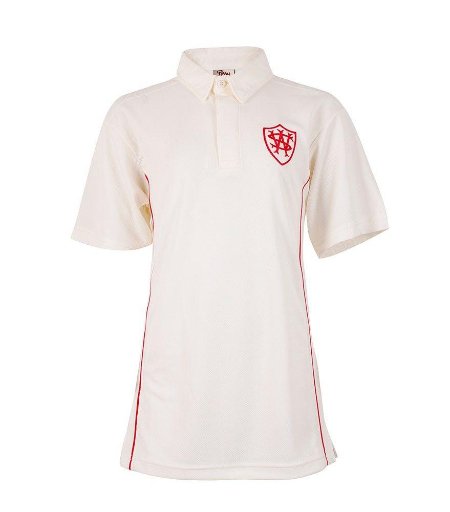 Off Ehite V Logo - PLO-27-WPS - WPS Cricket shirt - Off white/logo - Cricket Kit ...