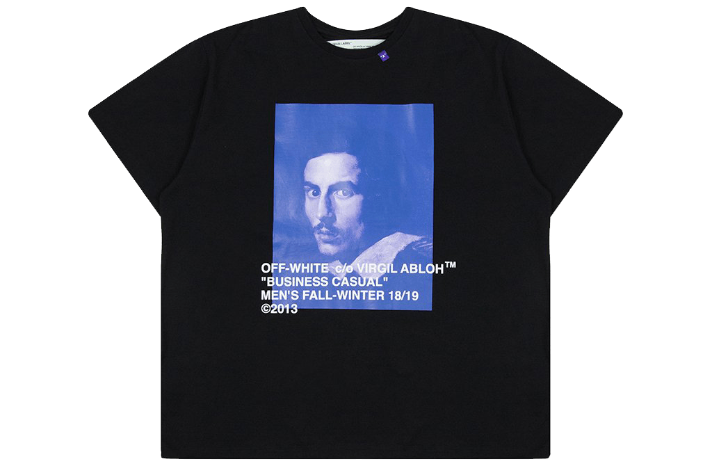 Off Ehite V Logo - Off White C O Virgil Abloh Bernini S S Over Tee Blue