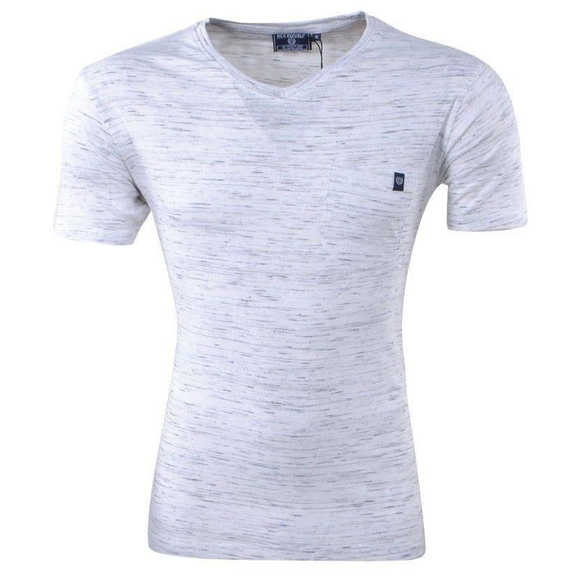 Off Ehite V Logo - New Republic T Shirt Neck Pocket White