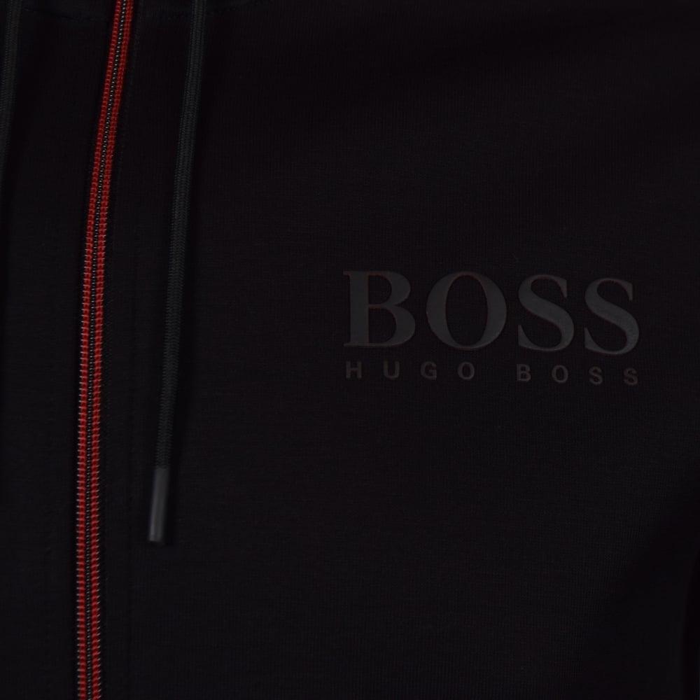 Black Red and Green Logo - BOSS Hugo Boss Green Black Red Logo Zip Up Hoodie