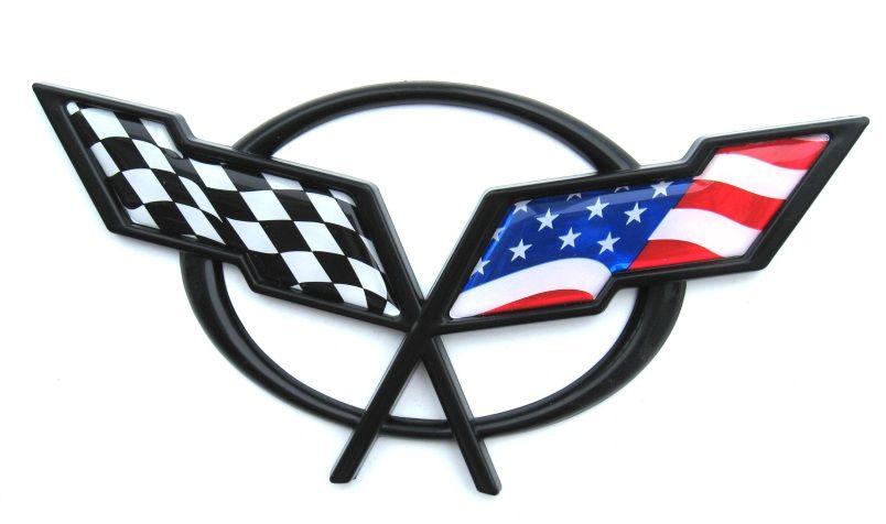 C5 Corvette Logo - C5 Corvette Emblem Inserts- American Flag