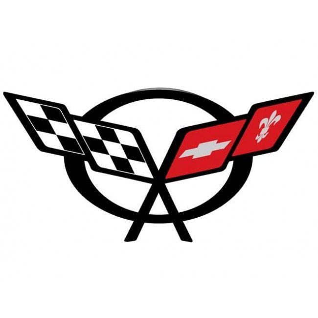C5 Corvette Logo - C5 Corvette Crossed Flag Logo Decals