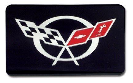 C5 Corvette Logo - 44842 - 97-04 Exhaust Plate - Black With C5 Logo