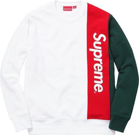 Supreme Faded Logo - Supreme Panelled Crewneck | only play graphic | Supreme clothing ...