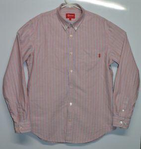 Supreme Faded Logo - Supreme Faded Stripe Button Up Box Logo Oxford Shirt Size Large | eBay