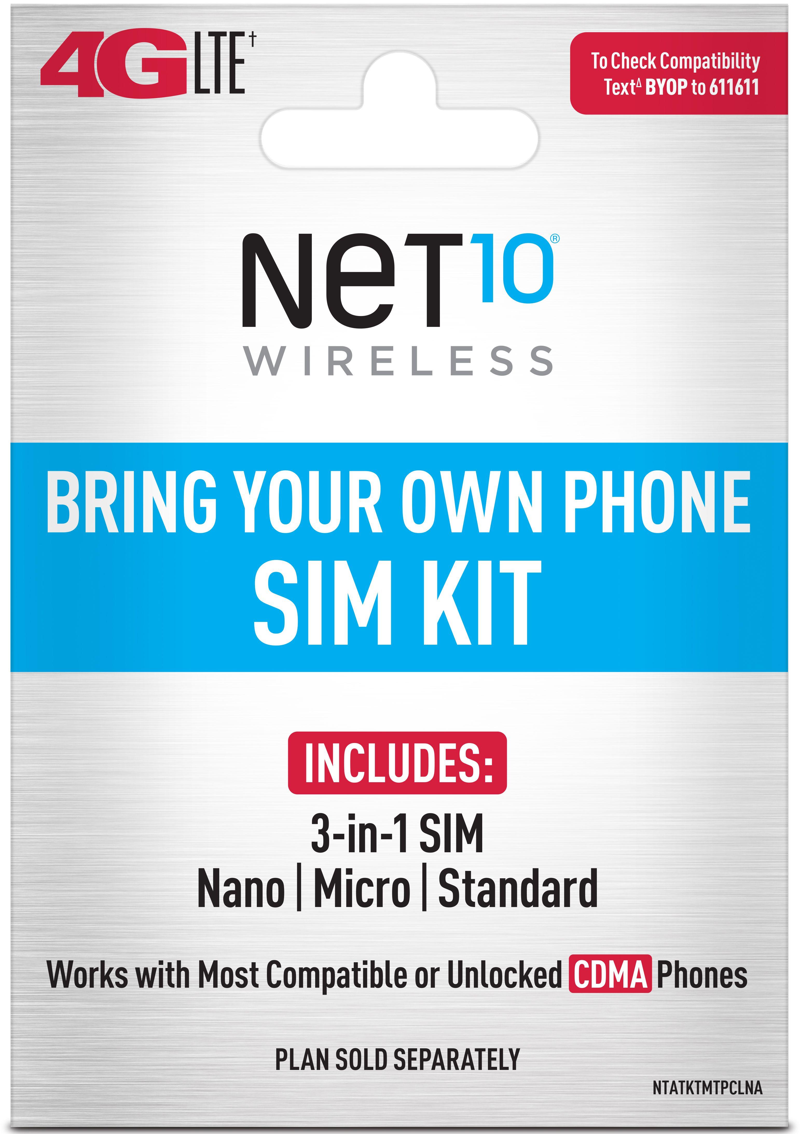 Net 10 Phone Logo - Net10 Bring Your Own Phone SIM Kit CDMA Compatible