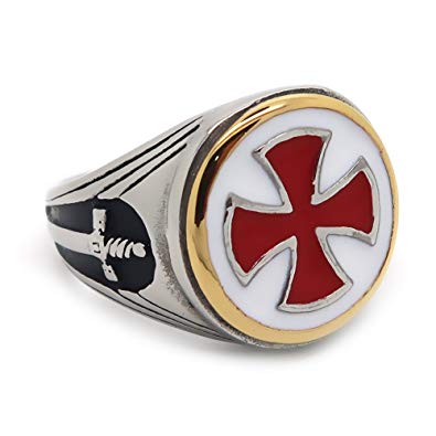 Red Cross Ring Logo - BOBIJOO Jewelry - Ring Signet Ring Man Templar Vintage Red Cross ...