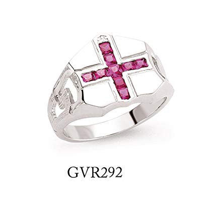 Red Cross Ring Logo - Buymyjewellery Silver Gents Signet Ring With A Red Cross: Amazon