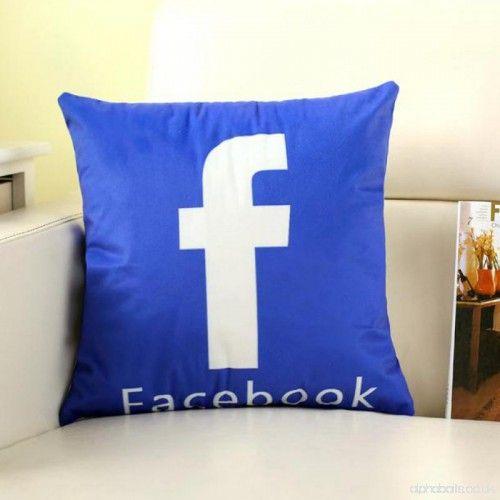 Facebook Cat Logo - Creative Facebook Pillow Logo Smart Twitter Google Google Home Decor ...