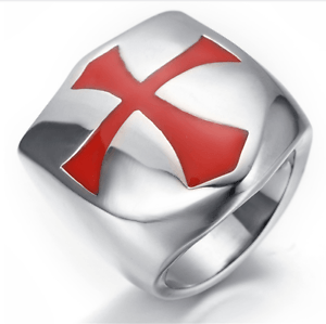 Red Cross Ring Logo - Red Cross Knights Templar Celtic Shield Masonic Stainless Steel Men ...