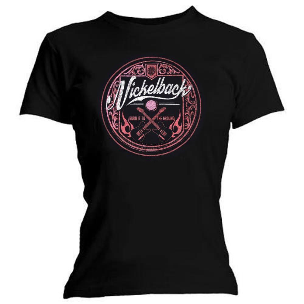 Nickelback Logo - Official Ladies T Shirt NICKELBACK Burn It To The Ground CIRCLE Logo