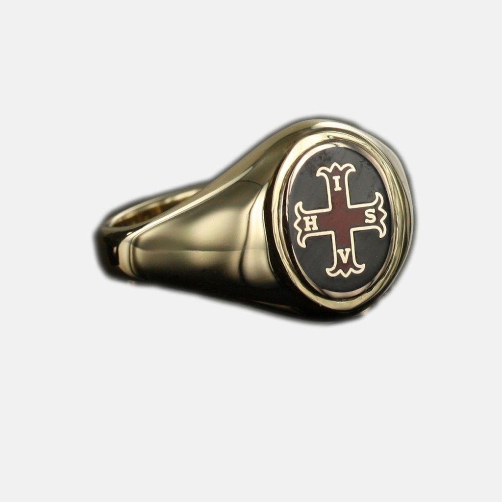 Red Cross Ring Logo - Crafted in Gold Plated Solid Silver a hallmarked Red Cross Of