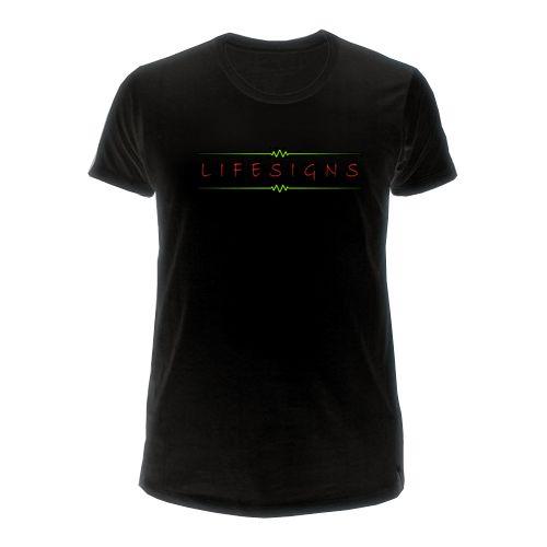 Black Red and Green Logo - Lifesigns T Shirt Black Red And Green Logo