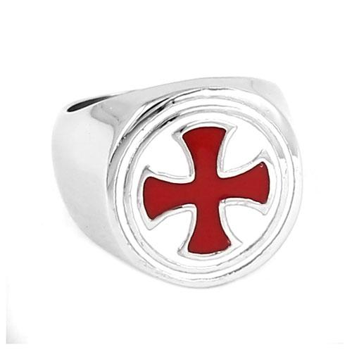 Red Cross Ring Logo - Assassins Creed Ring Stainless Steel Jewelry Templar Red Cross Ring