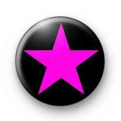 Pink Star Logo - Pink star on black Badges [emo016] : Kool Badges