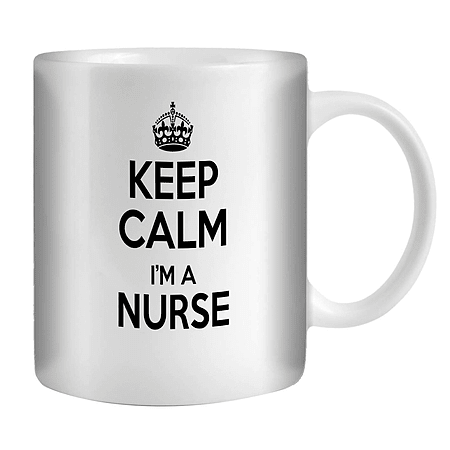 Nurse Black and White Logo - Buy STUFF4 Tea/Coffee Mug/Cup 350ml/Nurse/Black Text/Keep Calm I'm ...
