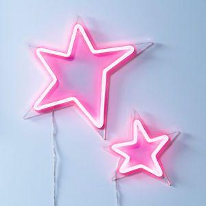 Pink Star Logo - Modern Christmas Pink Stars NEON LED Wall Light Plug In Indoor Use