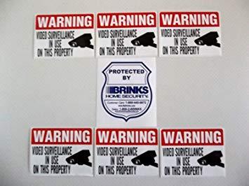 Brinks Shield Logo - BRINKS Shield Shaped Video Surveillance Stickers