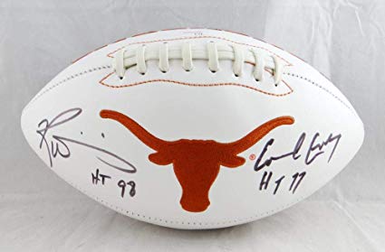 Moose Football Logo - Ricky Williams Earl Campbell Signed Texas Longhorns Logo Football W