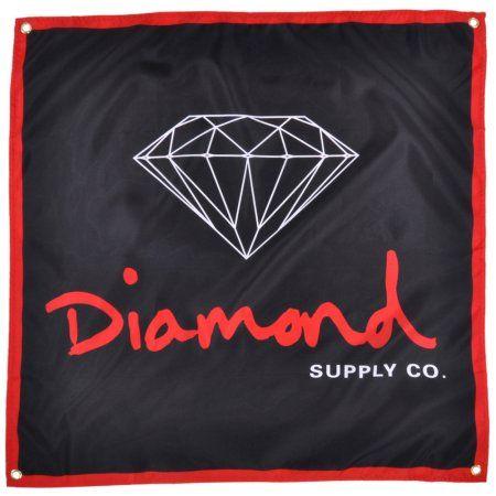 Red and Black Diamond Co Logo - Diamond Supply Co Logo Wall Banner Poster Black Red #diamondsupply