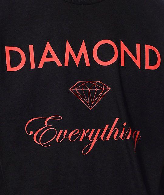 Red and Black Diamond Co Logo - Diamond Supply Co Diamond Everything Black & Red T Shirt