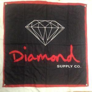 Red and Black Diamond Co Logo - Diamond Supply Co Logo Banner Black Red 36x36 | eBay