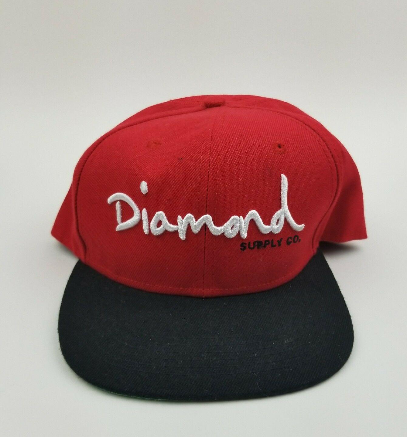 Red and Black Diamond Co Logo - Diamond Supply Co Snapback OG Black Red Black Script Logo Black OG ...