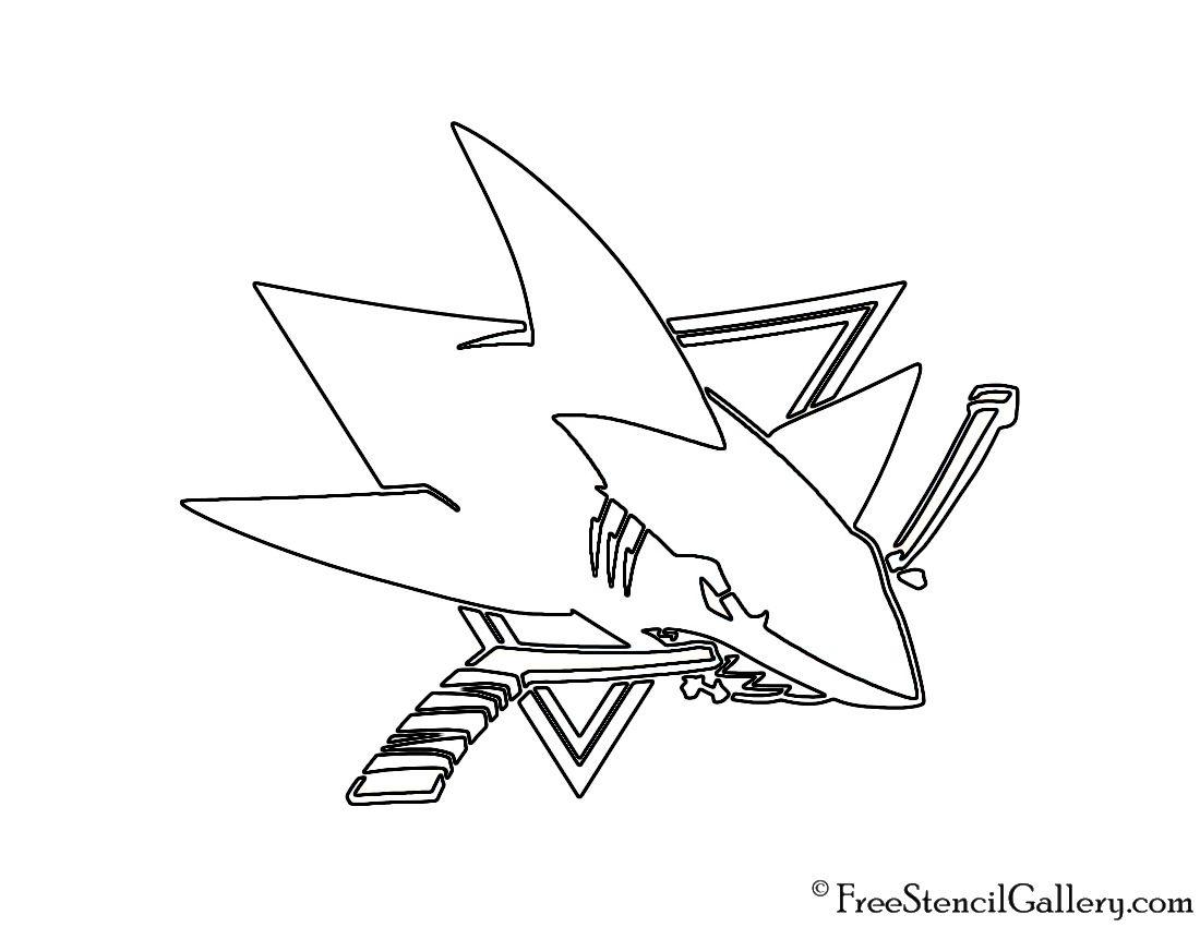 San Jose Sharks Logo - NHL - San Jose Sharks Logo Stencil | Free Stencil Gallery