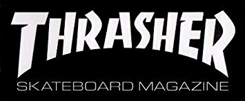 Skating Black and White Thrasher Logo - Thrasher Magazine Skateboard Sticker Large Black Logo - new skate ...