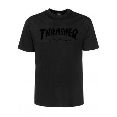 Thrasher Black Logo - Buy Thrasher Skate Mag T-Shirt Black/Black Logo at the longboard ...