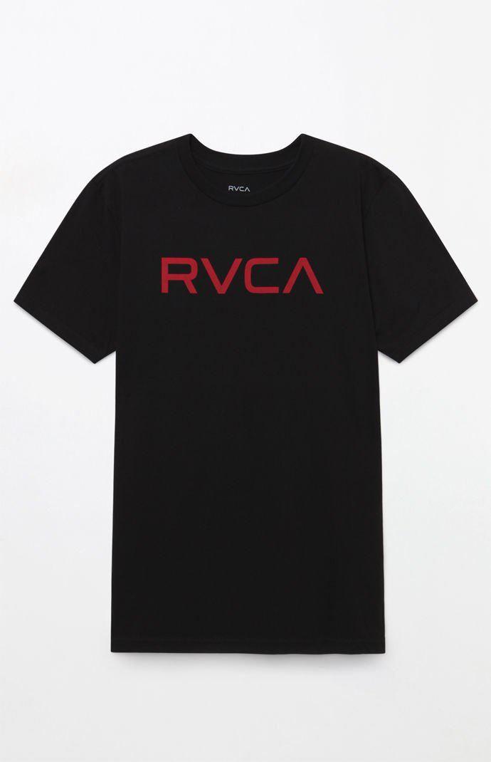 Red RVCA Logo - Lyst Big Black & Red T Shirt In Black