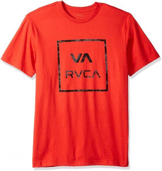 Red RVCA Logo - RVCA Men's Dark Camo Short Sleeve Logo T-Shirt, Pompeii Red, M ...