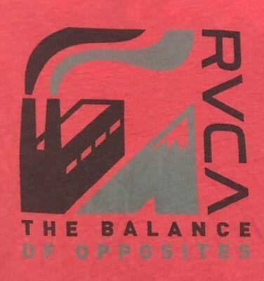 Red RVCA Logo - RVCA THE BALANCE Of Opposites Gray & Black Logo Red T Shirt Mens